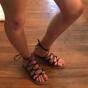 Strappy faux suede sandals